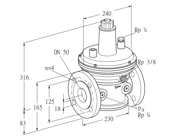 Kromschroder VGBF 50F10-3VZ — регулятор давления газа — 86048213