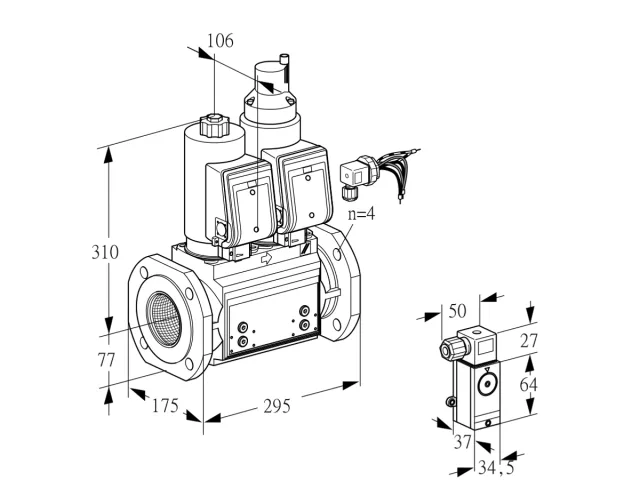 Kromschroder VCS 665F05NLWGRB/3-PP/PPPP — двойной электромагнитный газовый клапан — 88207572