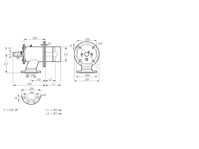 Kromschroder ZIO 165RB-450/285-(17)DB — промышленная газовая горелка — 84099380