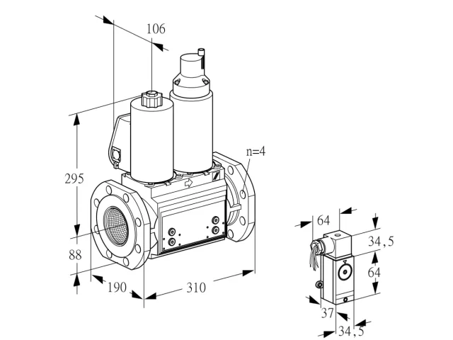 Kromschroder VCS 7T80A05NLQLB/PPPP/2-P3 — двойной электромагнитный газовый клапан — 88207780