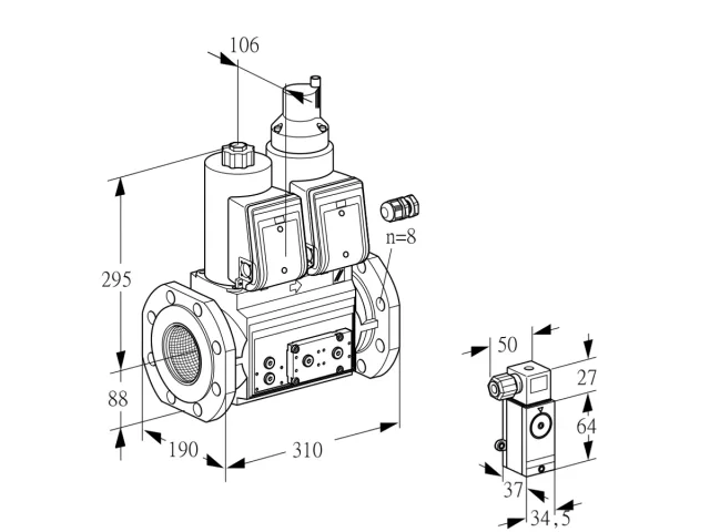 Kromschroder VCS 780F05NLWR3E/PPPP/P3PP — двойной электромагнитный газовый клапан — 88204496