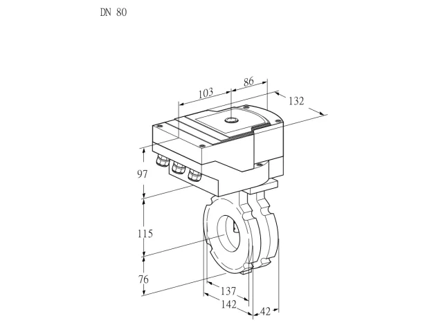 Kromschroder IBG 80W05/20-07Q2E — дисковая поворотная заслонка — 88302234