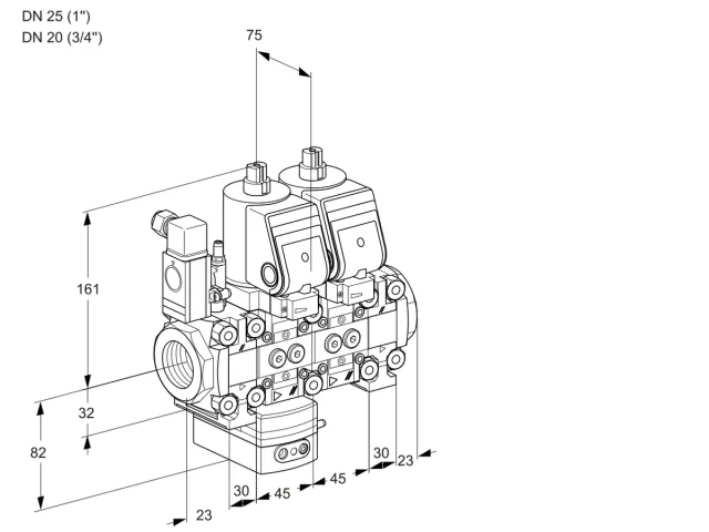 Kromschroder VCD 1T25N/20N05F1D-50NVQSR/PPPP/PPPP — двойной электромагнитный газовый клапан — 88100531