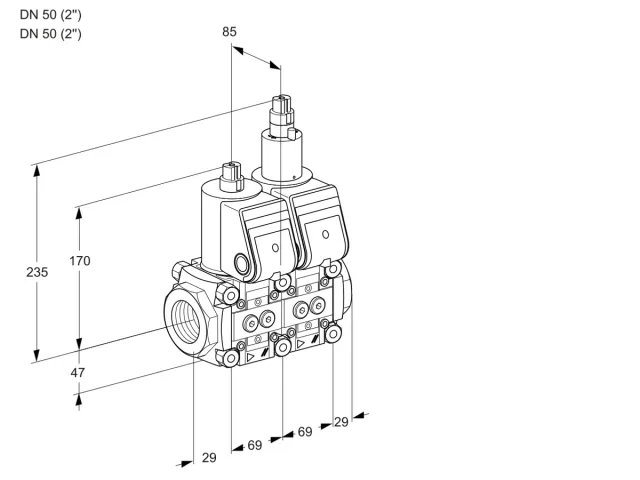 Kromschroder VCS 2T50N/50N05NLQR/PPPP/MMMM — двойной электромагнитный газовый клапан — 88104559