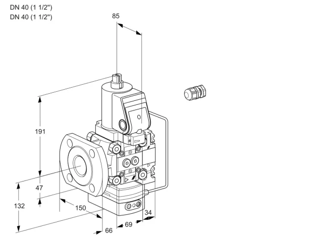 Kromschroder VAH 2E40F/40R05HEVWSR/PP/PP — регулятор расхода газа — 88104372