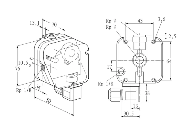 Kromschroder DG 150UG-9K2 — реле давления — 84447032