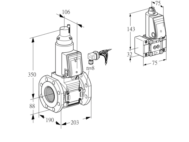 Kromschroder VAS 780F05LWE/B-/PM — электромагнитный газовый клапан — 88206952