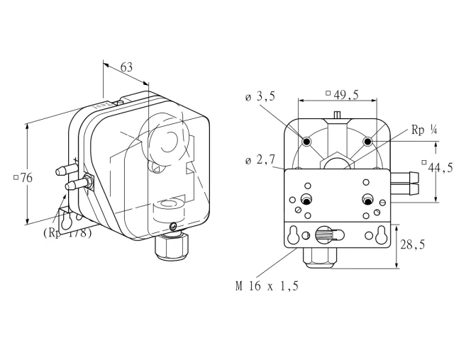 Kromschroder DL 30A-3T21W — реле давления — 84444520