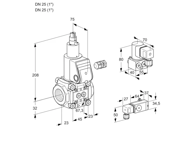 Kromschroder VAS 125R/LW — электромагнитный газовый клапан — 88014584