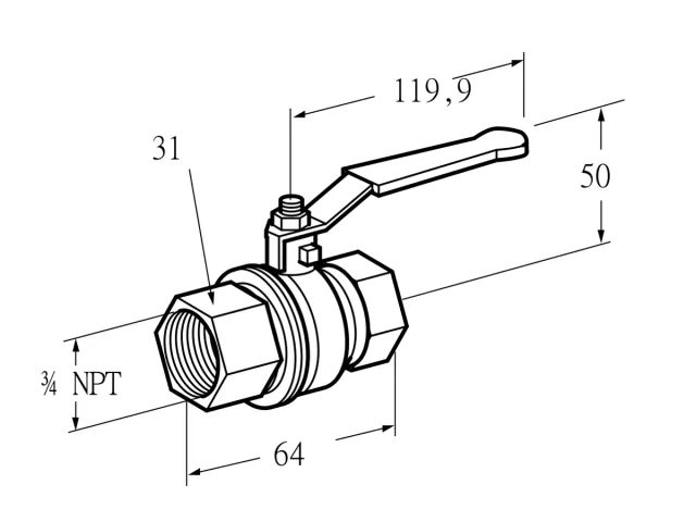Kromschroder AKT 20TN88 — ручной газовый кран — 03152309