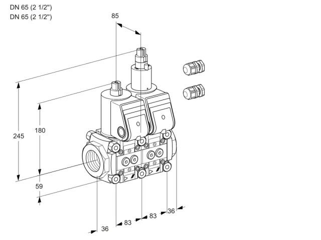 Kromschroder VCS 3E65R/65R05NLWR3/PPPP/PPPP — двойной электромагнитный газовый клапан — 88103748