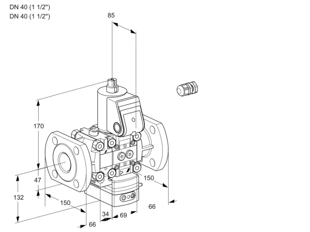 Kromschroder VAH 2E40F/40F05FHEWR/PP/PP — регулятор расхода газа — 88102369
