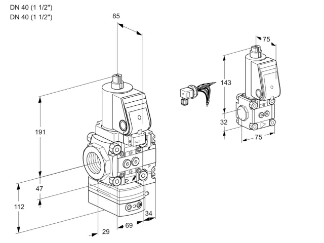 Kromschroder VAG 2E40R/40R05GEVWSR/PP/ZS — регулятор соотношения газ/воздух — 88107413