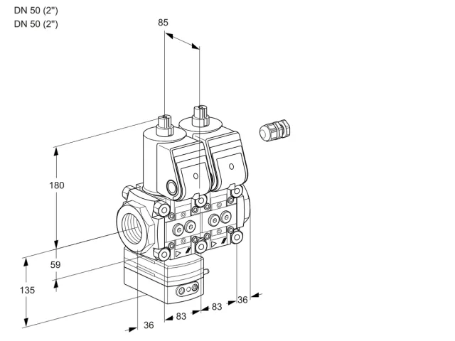 Kromschroder VCD 3E50R/50R05D-100NQR/PPPP/PPPP — двойной электромагнитный газовый клапан — 88107697