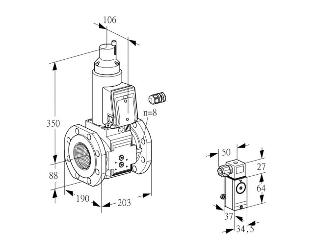 Kromschroder VAS 780F05LW3B/2-/PP — электромагнитный газовый клапан — 88207720