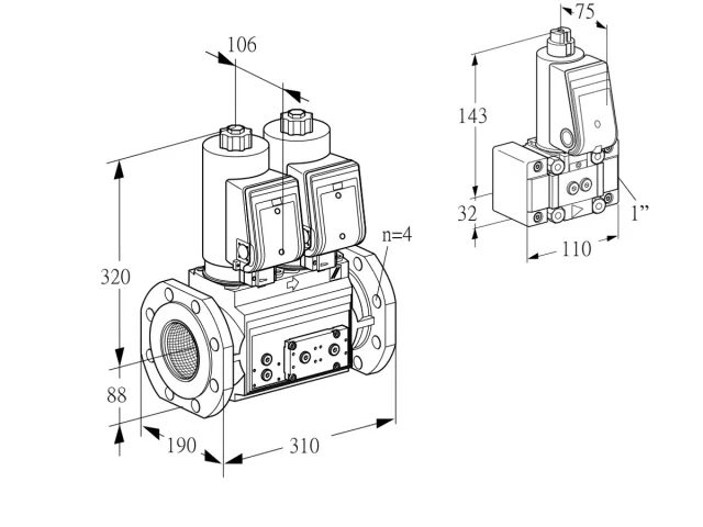 Kromschroder VCS 7T80A05NNQSRE/PPPP/PPZ- — двойной электромагнитный газовый клапан — 88205246