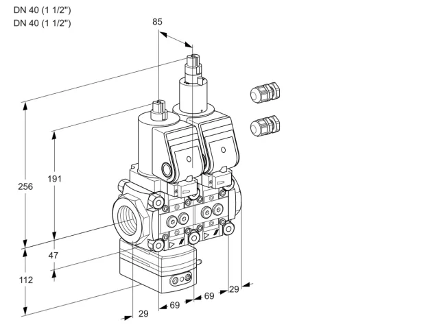 Kromschroder VCD 2E40R/40R05D-25LQSR3/PPPP/PPPP — двойной электромагнитный газовый клапан — 88100473