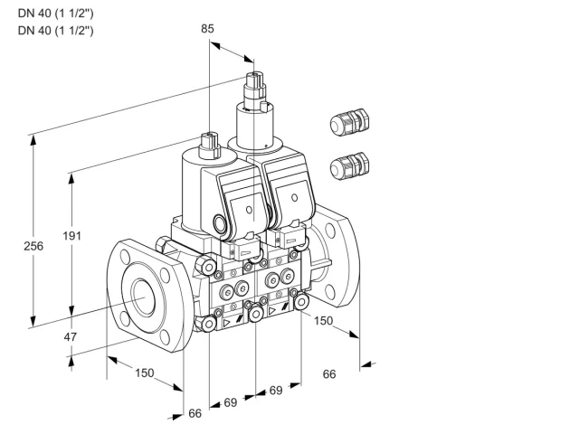 Kromschroder VCS 2E40F/40F05NLWGR3/PPPP/PPPP — двойной электромагнитный газовый клапан — 88100054