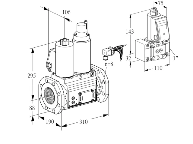Kromschroder VCS 780F05NLKLE/PPZ-/PPPP — двойной электромагнитный газовый клапан — 88207630