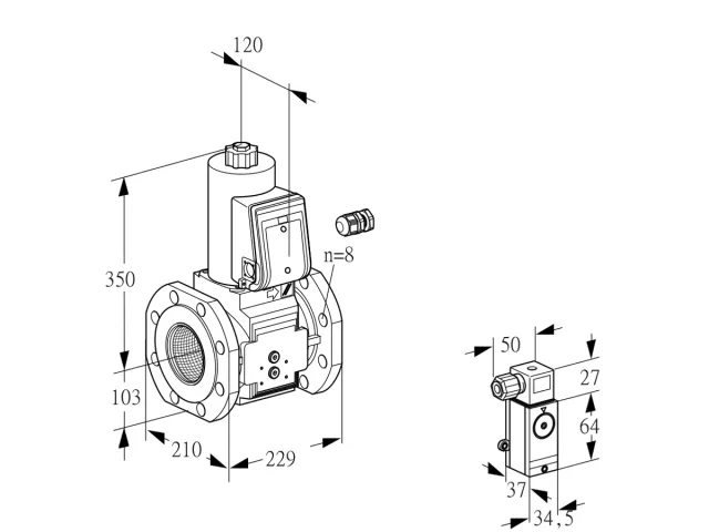 Kromschroder VAS 8100F05NW3E/P3/EP — электромагнитный газовый клапан — 88207930