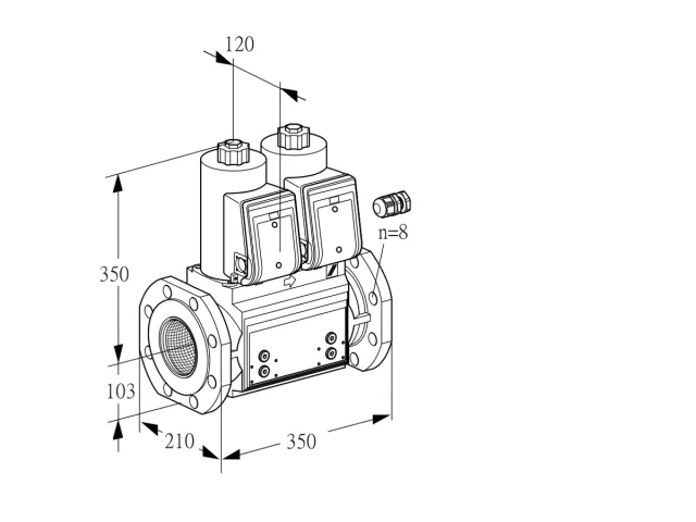 Kromschroder VCS 8100F05NNQR3B/PPPP/PPPP — двойной электромагнитный газовый клапан — 88202757