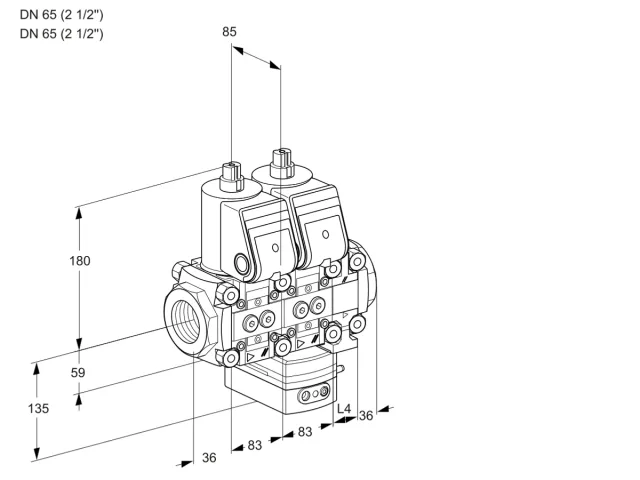 Kromschroder VCG 3E65R/65R05NGNVWR/PPPP/PPPP — двойной электромагнитный газовый клапан — 88107736