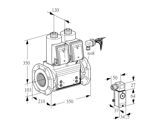 Kromschroder VCS 8100F05NNWRB/PPPP/2-P3 — двойной электромагнитный газовый клапан — 88205138