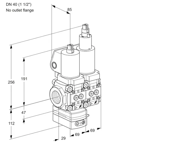 Kromschroder VCD 2T40N/--05D-100LQGL/PPPP/PPPP — двойной электромагнитный газовый клапан — 88104167