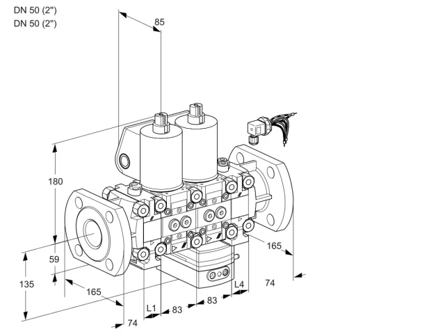 Kromschroder VCD 3E50F/50F05FND-50VWL/PPPP/MMMM — двойной электромагнитный газовый клапан — 88105869