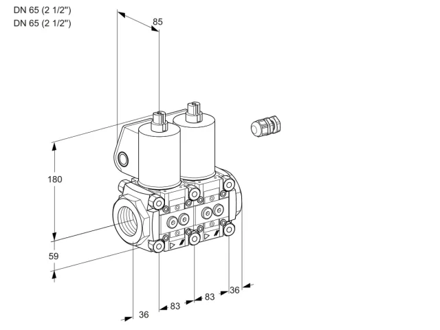 Kromschroder VCS 3E65R/65R05NNKL/PPPP/PPPP — двойной электромагнитный газовый клапан — 88105466