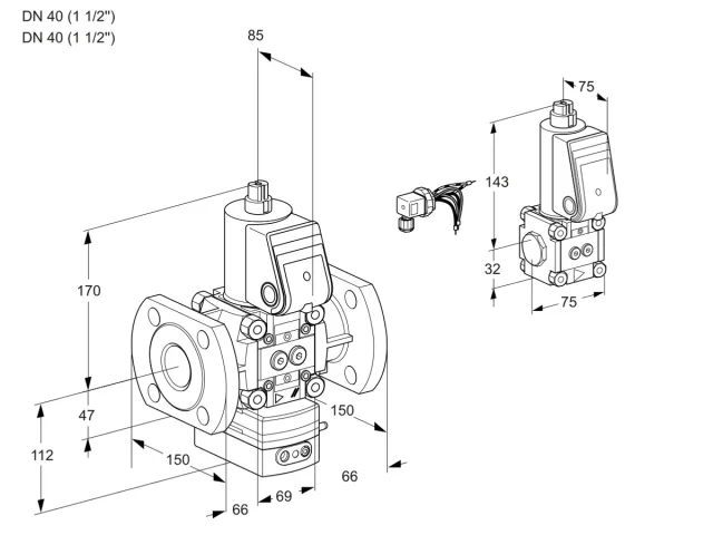 Kromschroder VAG 2E40F/40F05GEWR/PP/ZS — регулятор соотношения газ/воздух — 88105800