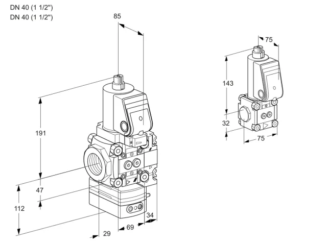 Kromschroder VAG 2T40N/40N05GAVQSR/PP/ZS — регулятор соотношения газ/воздух — 88104512