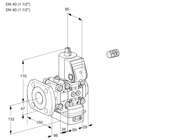 Kromschroder VAH 2E40F/40R05FHEWR/PP/PP — регулятор расхода газа — 88102368