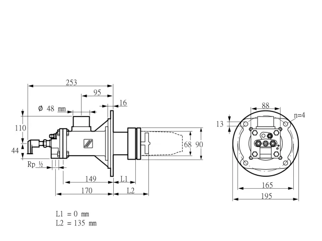 Kromschroder BICA 65HM-0/135-(72A)D — промышленная газовая горелка — 84099708