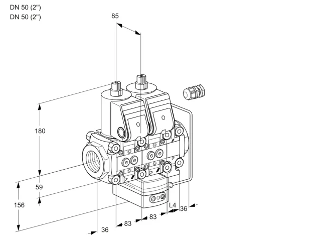 Kromschroder VCH 3E50R/50R05NHEVWR/PPPP/PPPP — двойной электромагнитный газовый клапан — 88106567