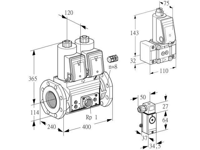 Kromschroder VCS 9125F05NNAR3E/PPEP/3-B- — двойной электромагнитный газовый клапан — 88202631