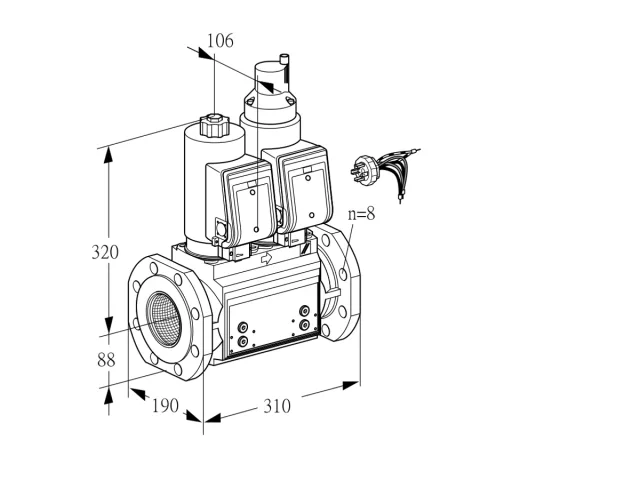Kromschroder VCS 780F05NLKGRB/PPPP/PPPP — двойной электромагнитный газовый клапан — 88206931