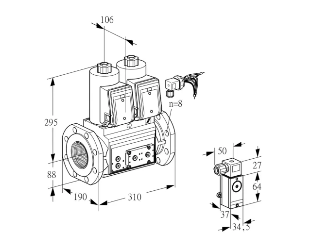 Kromschroder VCS 780F05NNWRE/PPPP/3-PP — двойной электромагнитный газовый клапан — 88207037