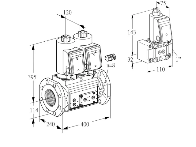 Kromschroder VCS 9125F05NNAGR3E/PPPP/PPZ- — двойной электромагнитный газовый клапан — 88206711