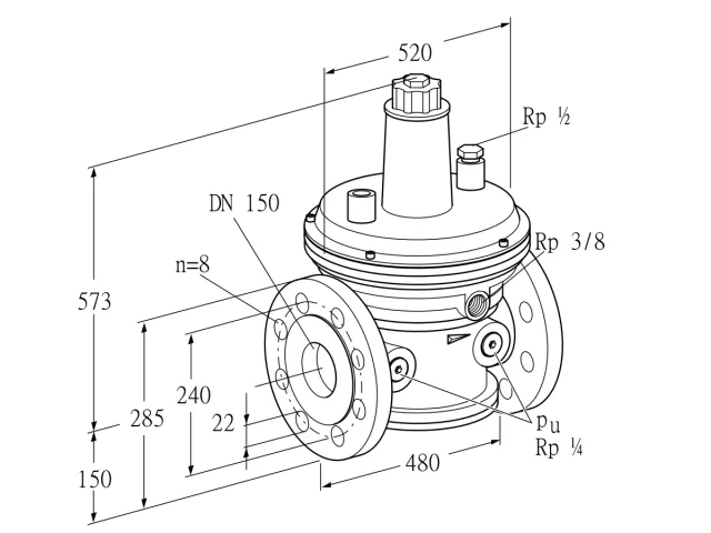 Kromschroder VGBF 150F10-3 — регулятор давления газа — 86053210