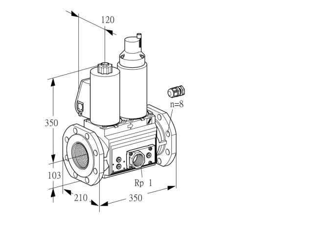 Kromschroder VCS 8100F05NLWL3E/PPEP/PPPP — двойной электромагнитный газовый клапан — 88202959