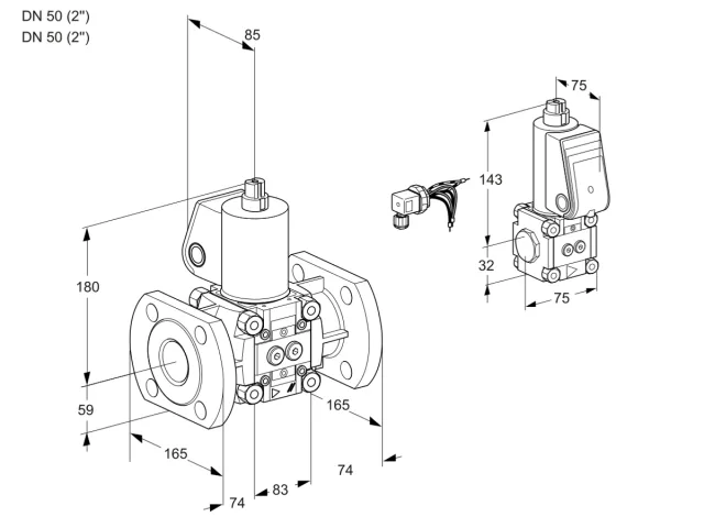 Kromschroder VAS 3E50F/50F05NWL/BS/PP — электромагнитный газовый клапан — 88105671
