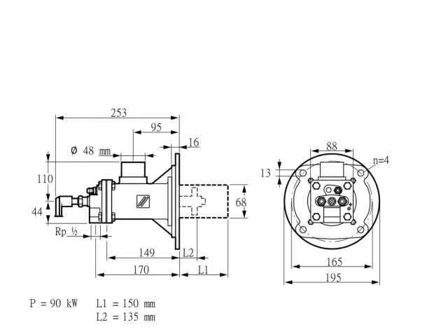 Kromschroder BIOA 65RM-150/135-(71)D — промышленная газовая горелка — 84022527