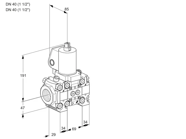 Kromschroder VAS 2T40N/40N05FNVQSL/PP/PP — электромагнитный газовый клапан — 88104699