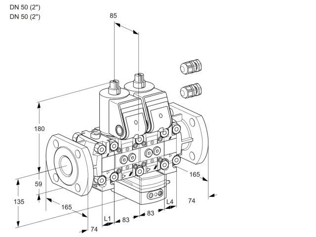 Kromschroder VCD 3E50F/50F05FND-50VWR3/PPPP/PPPP — двойной электромагнитный газовый клапан — 88106159