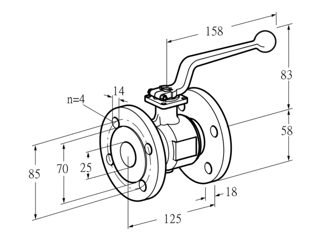Kromschroder AKT 25F160GK — ручной газовый кран — 03152344