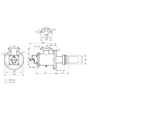 Kromschroder BICW 140MB-200/235-(75)F — промышленная газовая горелка — 84199227