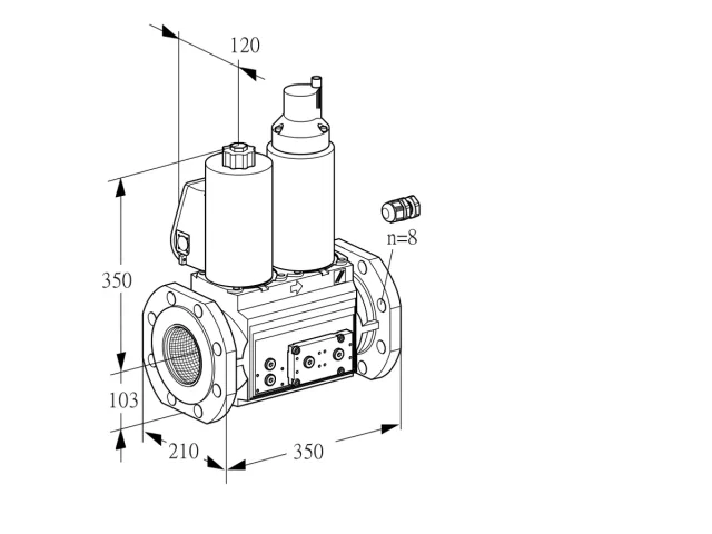 Kromschroder VCS 8100F05NLWL3E/PPPP/PPPP — двойной электромагнитный газовый клапан — 88204900