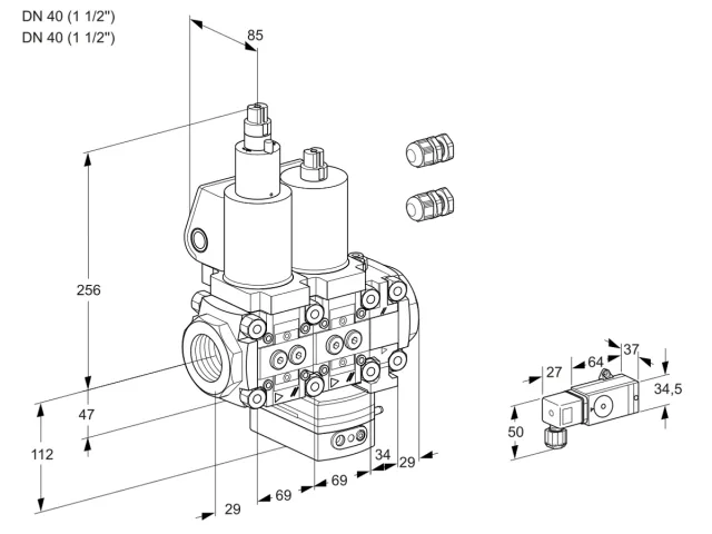 Kromschroder VCG 2E40R/40R05LGEVWSL3/PPPP/-2PP — двойной электромагнитный газовый клапан — 88106521