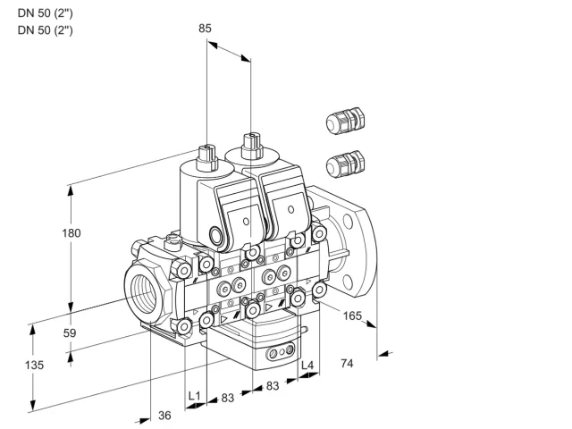 Kromschroder VCD 3E50R/50F05FND-50VWR3/PPPP/PPPP — двойной электромагнитный газовый клапан — 88106163